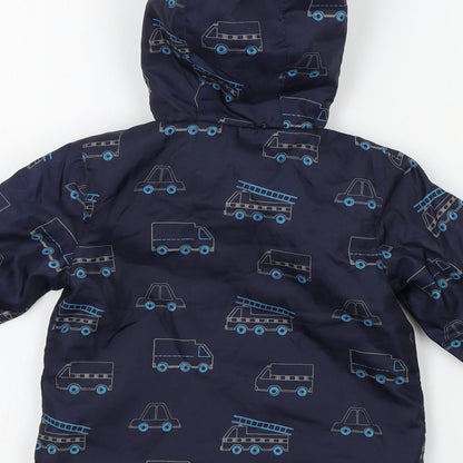 peackocks Boys Blue Geometric  Basic Jacket Coat