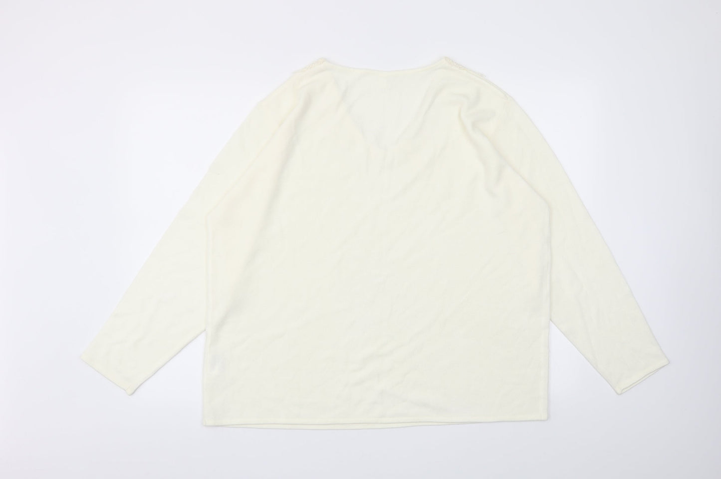 Womens UK Size 24 Preworn Ivory Basic T-Shirt