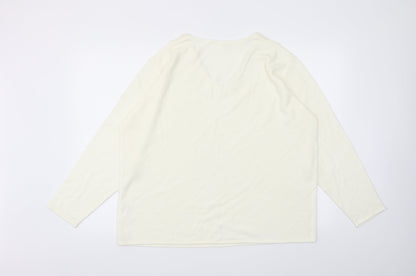Womens UK Size 24 Preworn Ivory Basic T-Shirt