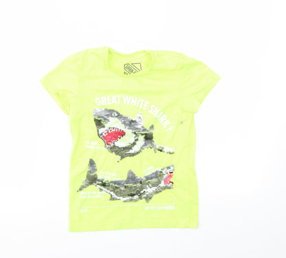 URBAN DEPT Boys Yellow Animal Print  Basic T-Shirt Size 6 Years