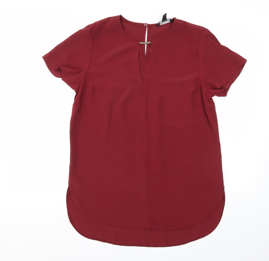 Womens UK Size 10 New Look Red Basic T-Shirt
