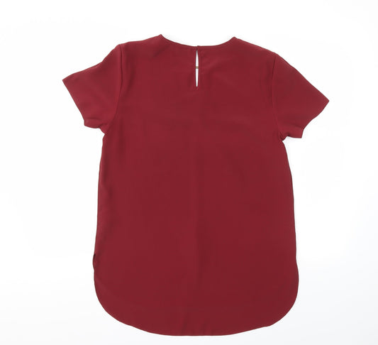 Womens UK Size 10 New Look Red Basic T-Shirt