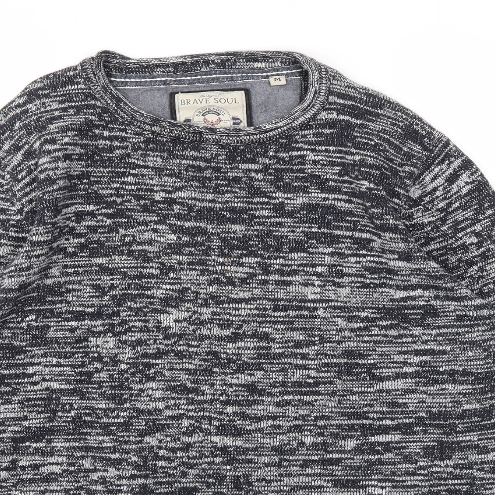 Mens UK Size M Brave Soul Grey Pullover Sweatshirt