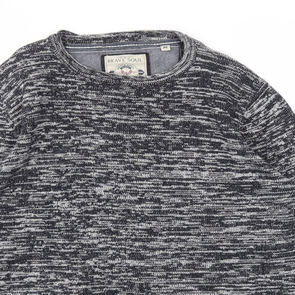 Mens UK Size M Brave Soul Grey Pullover Sweatshirt