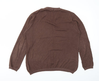 Mens UK Size M Debenhams Brown Pullover Sweatshirt