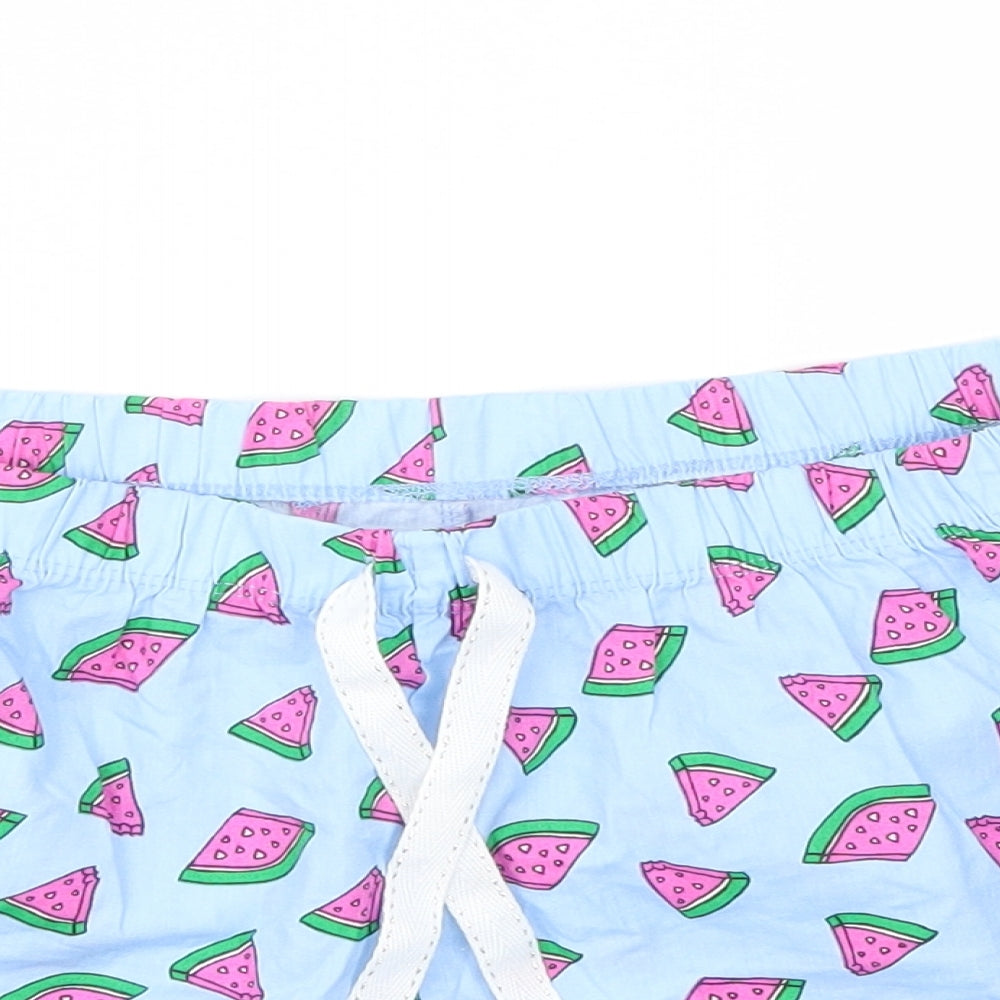 Primark Womens Blue Geometric  Cut-Off Shorts Size S - Stretch waistband