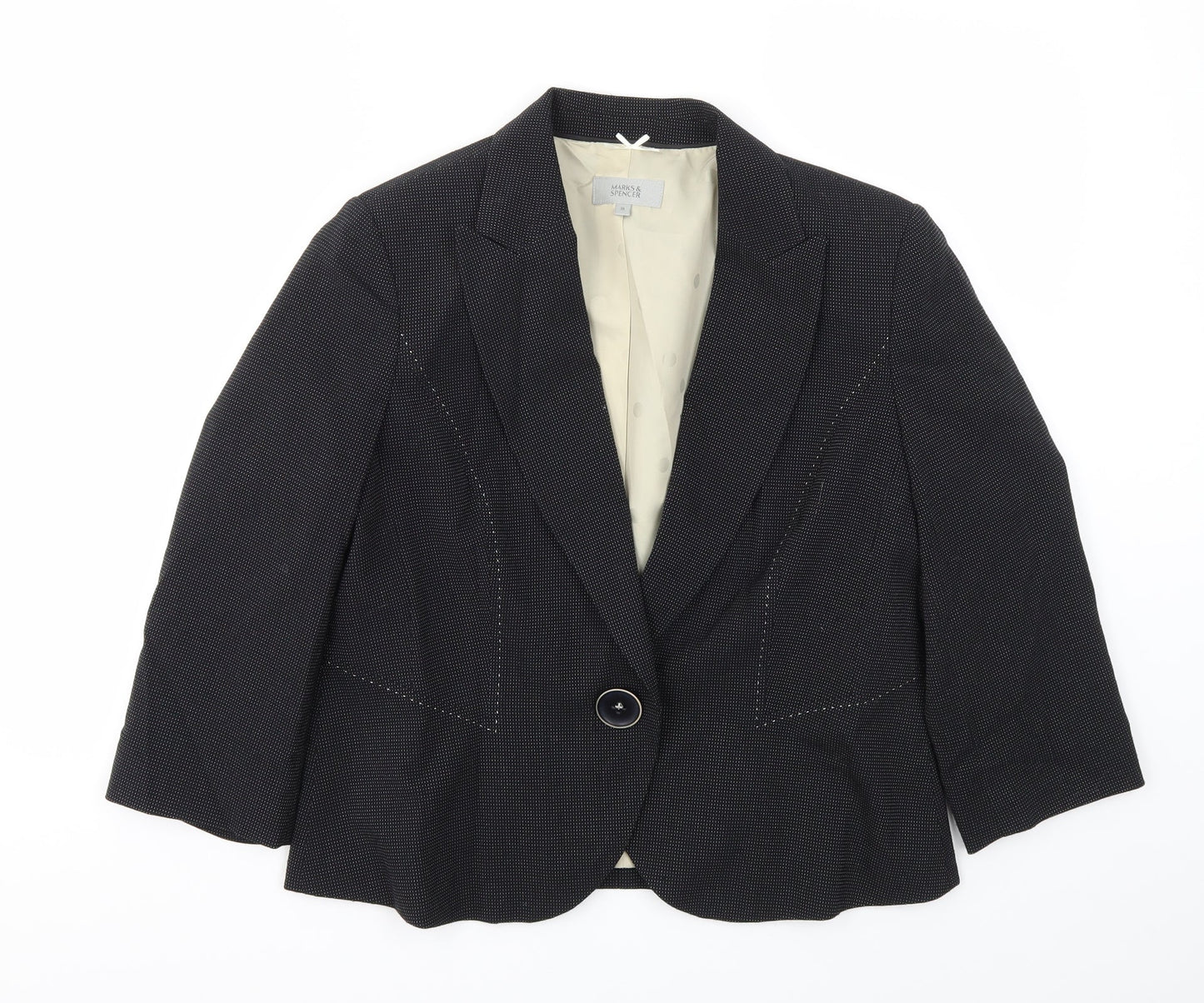 M&S Womens Black   Jacket Blazer Size 16