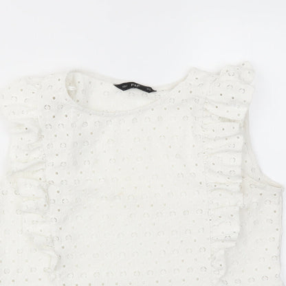 F&F Womens White   Basic T-Shirt Size 14