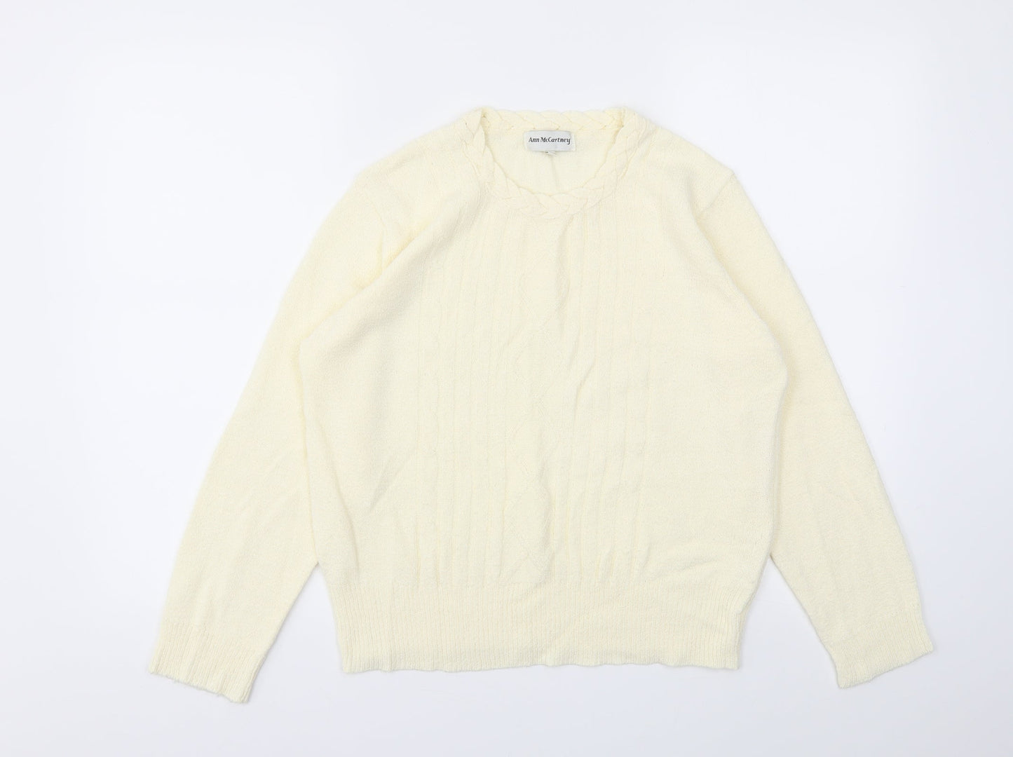 Ann McCartney Womens Ivory   Pullover Jumper Size L