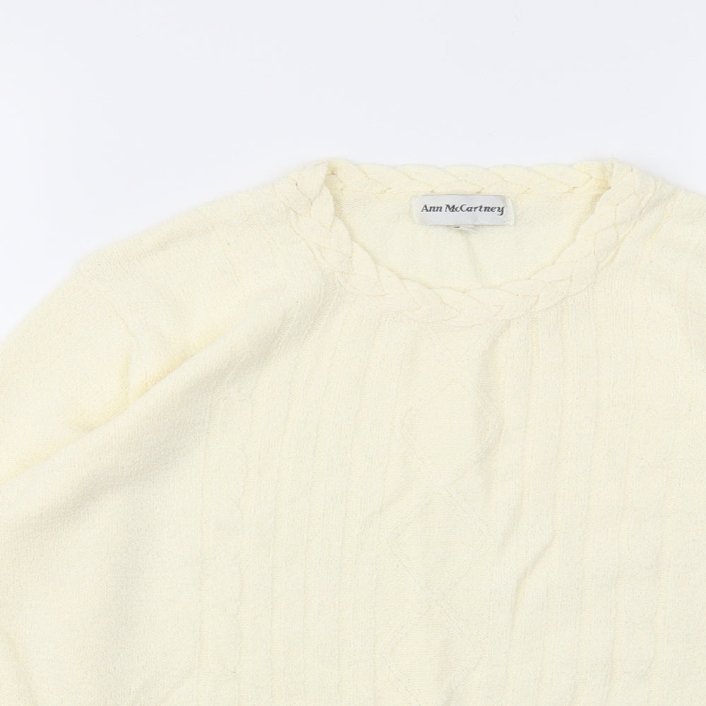 Ann McCartney Womens Ivory   Pullover Jumper Size L