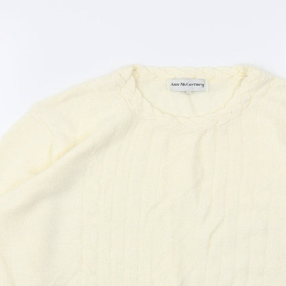 Ann McCartney Womens Ivory   Pullover Jumper Size L