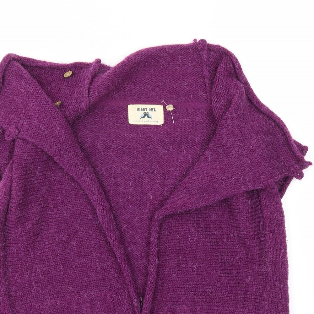 Womens UK Size 10 Night Owl Purple Cardigan Jumper