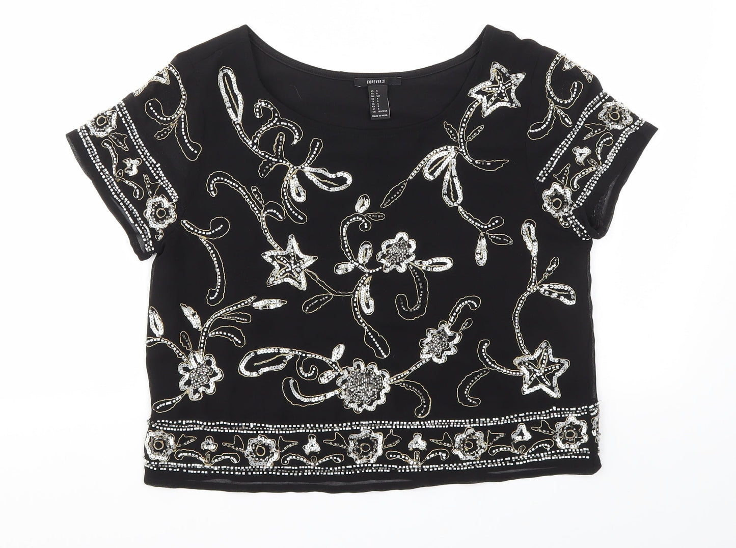 FOREVER 21 Womens Black   Basic Blouse Size S