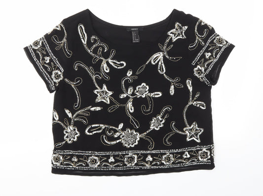 FOREVER 21 Womens Black   Basic Blouse Size S