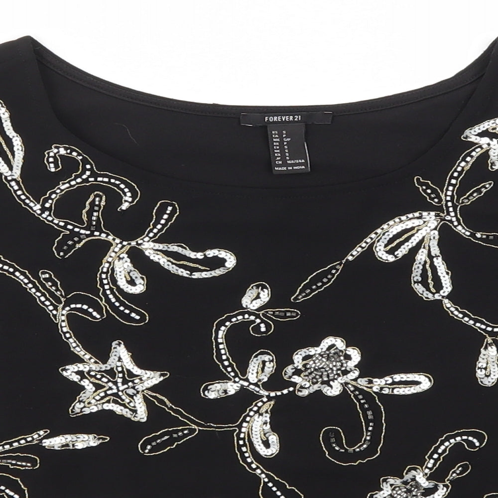 FOREVER 21 Womens Black   Basic Blouse Size S