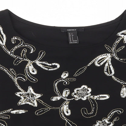FOREVER 21 Womens Black   Basic Blouse Size S