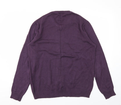 Mens UK Size L Easy Purple Pullover Sweatshirt