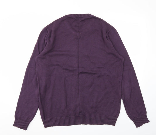 Mens UK Size L Easy Purple Pullover Sweatshirt
