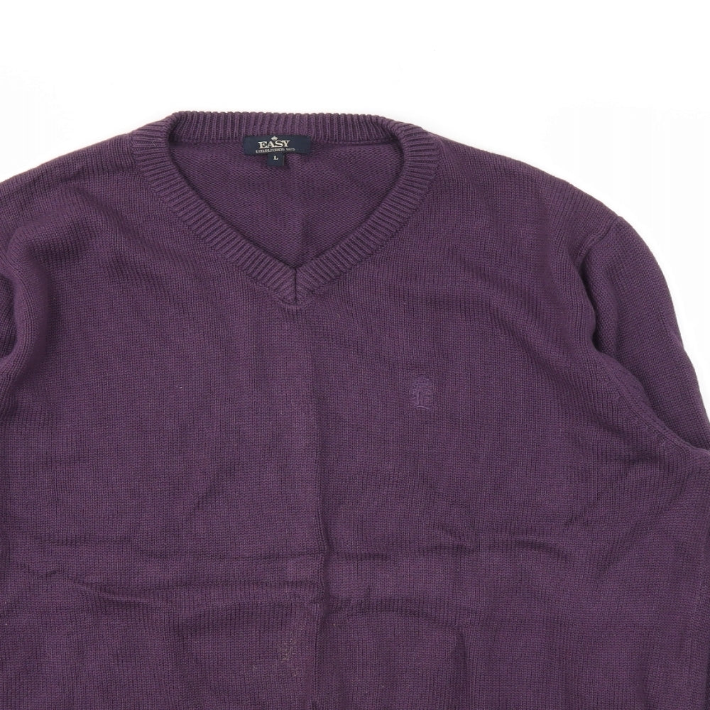 Mens UK Size L Easy Purple Pullover Sweatshirt
