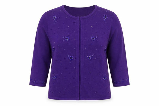 Womens UK Size M OPUS Purple Cardigan Jumper