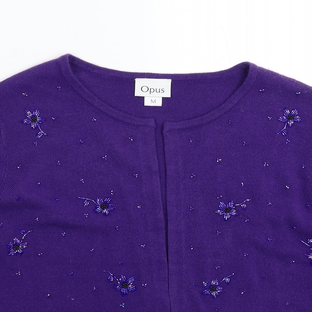 Womens UK Size M OPUS Purple Cardigan Jumper