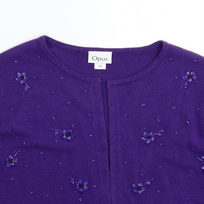 Womens UK Size M OPUS Purple Cardigan Jumper