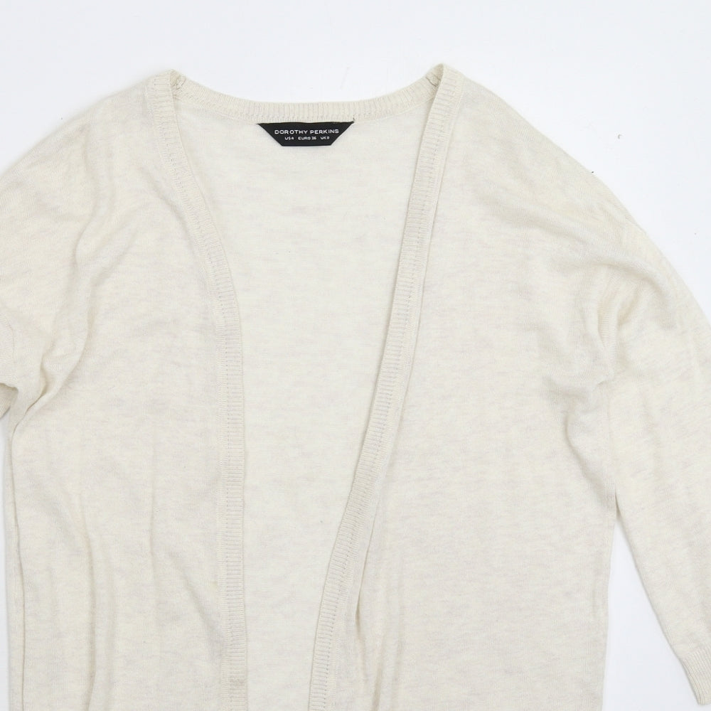 Dorothy Perkins Womens Grey  Knit Cardigan Jumper Size 8