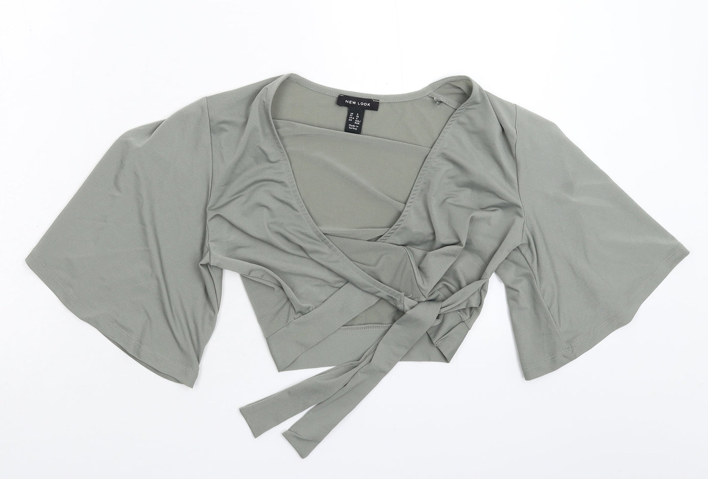 Womens UK Size 8 New Look Grey Basic Blouse