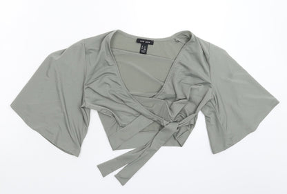 Womens UK Size 8 New Look Grey Basic Blouse