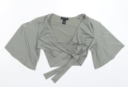 Womens UK Size 8 New Look Grey Basic Blouse