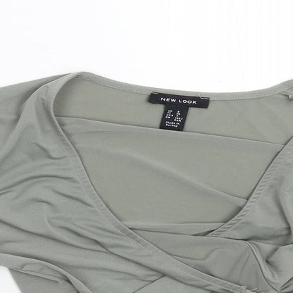Womens UK Size 8 New Look Grey Basic Blouse