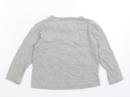Rebel Boys Grey   Basic T-Shirt Size 3-4 Years