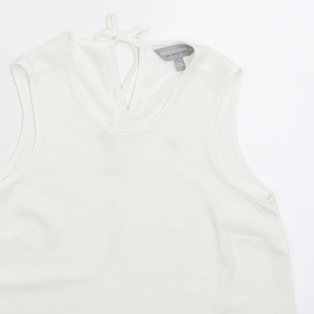 Womens UK Size 8 Dorothy Perkins White Basic Tank