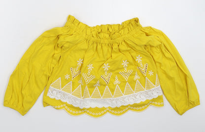 Miss Selfridge Womens Yellow   Basic T-Shirt Size 8