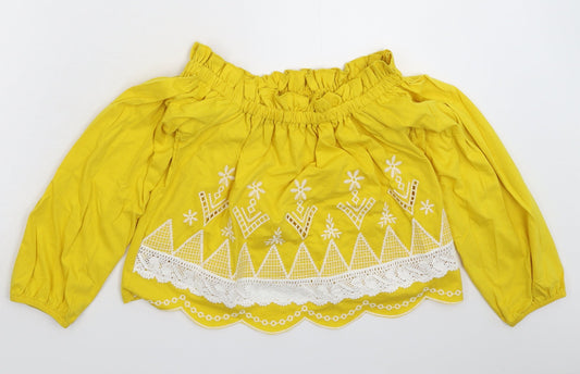 Miss Selfridge Womens Yellow   Basic T-Shirt Size 8