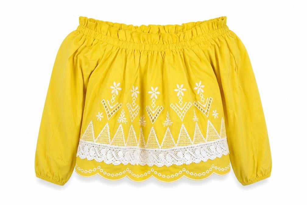 Womens UK Size 8 Miss Selfridge Yellow Basic T-Shirt