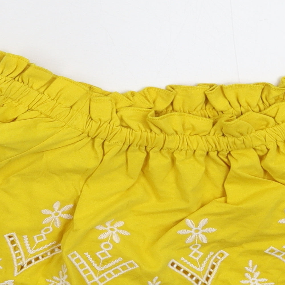 Miss Selfridge Womens Yellow   Basic T-Shirt Size 8