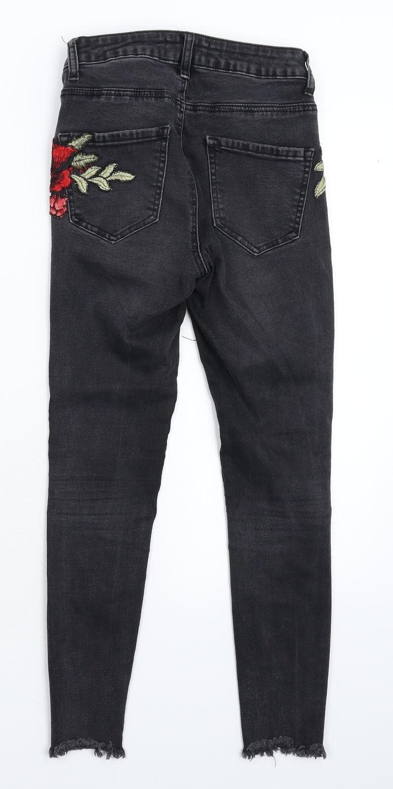 New Look Womens Black Floral Denim Jegging Jeans Size 6 L25 in