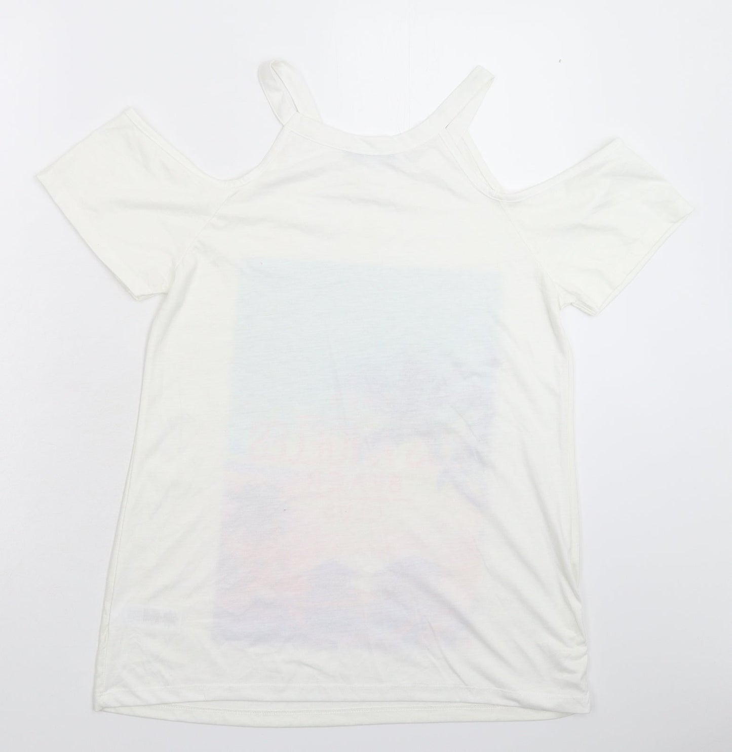 Womens UK Size 12 South White Basic T-Shirt