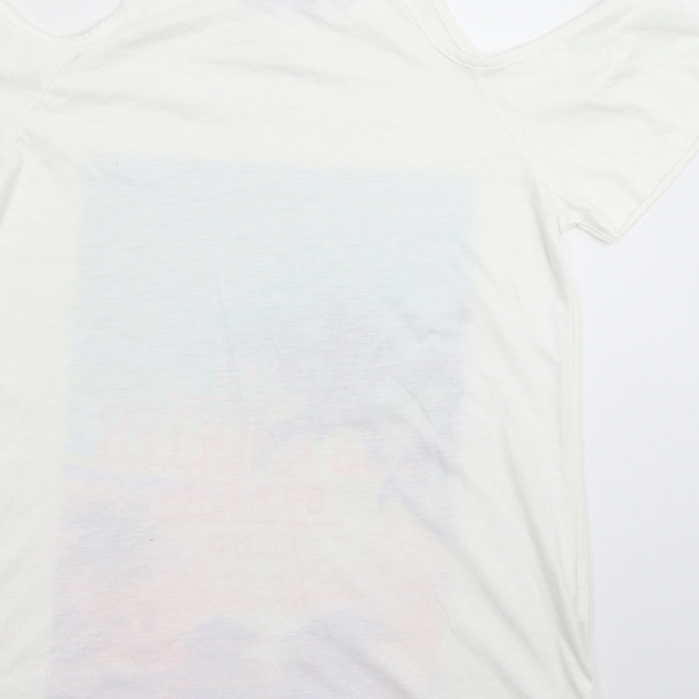 Womens UK Size 12 South White Basic T-Shirt