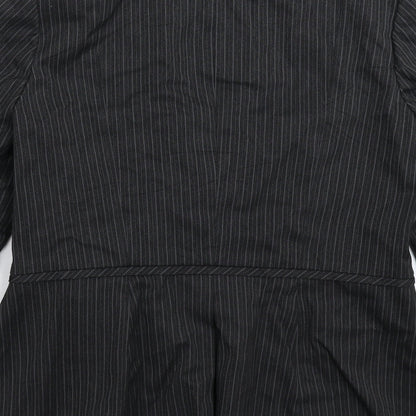 Warehouse Womens Grey Striped  Jacket Suit Jacket Size 14