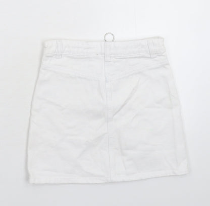 Candy Couture Girls White  Denim A-Line Skirt Size 9 Years