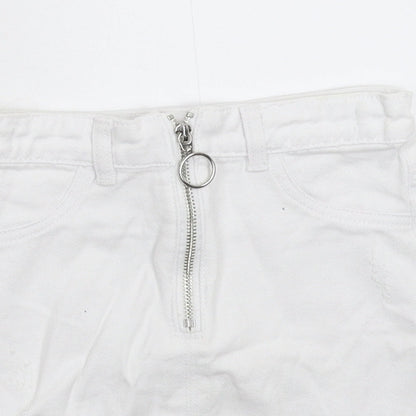 Candy Couture Girls White  Denim A-Line Skirt Size 9 Years