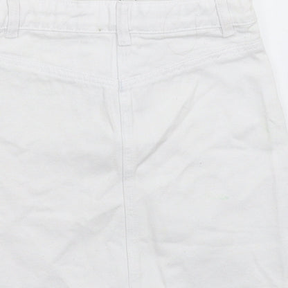 Candy Couture Girls White  Denim A-Line Skirt Size 9 Years