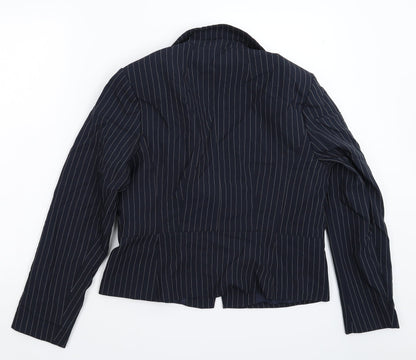 Marks and Spencer Womens Blue Striped  Jacket Suit Jacket Size 14