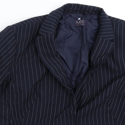 Marks and Spencer Womens Blue Striped  Jacket Suit Jacket Size 14