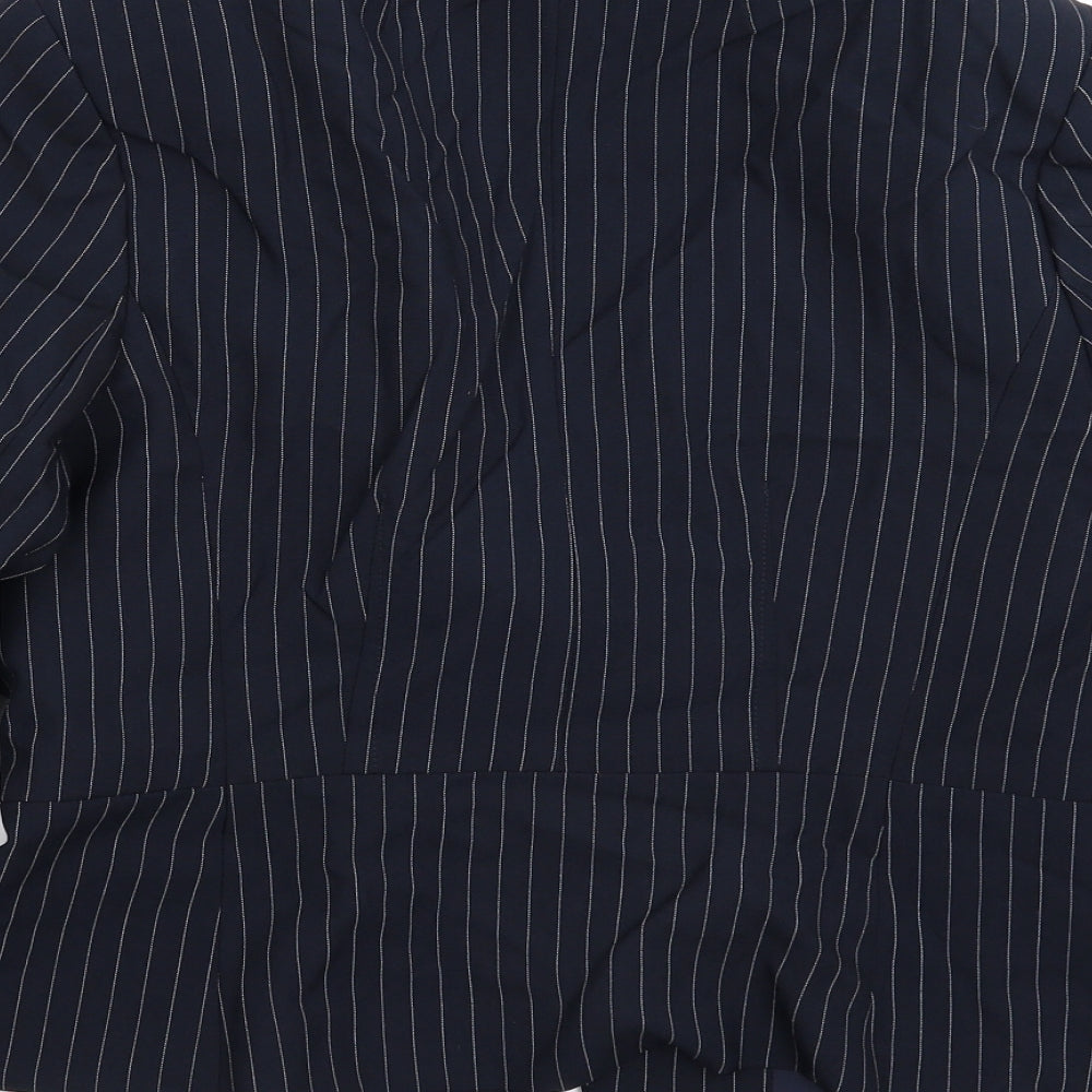 Marks and Spencer Womens Blue Striped  Jacket Suit Jacket Size 14