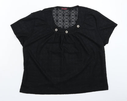 Womens UK Size XL Xin Da Black Basic T-Shirt
