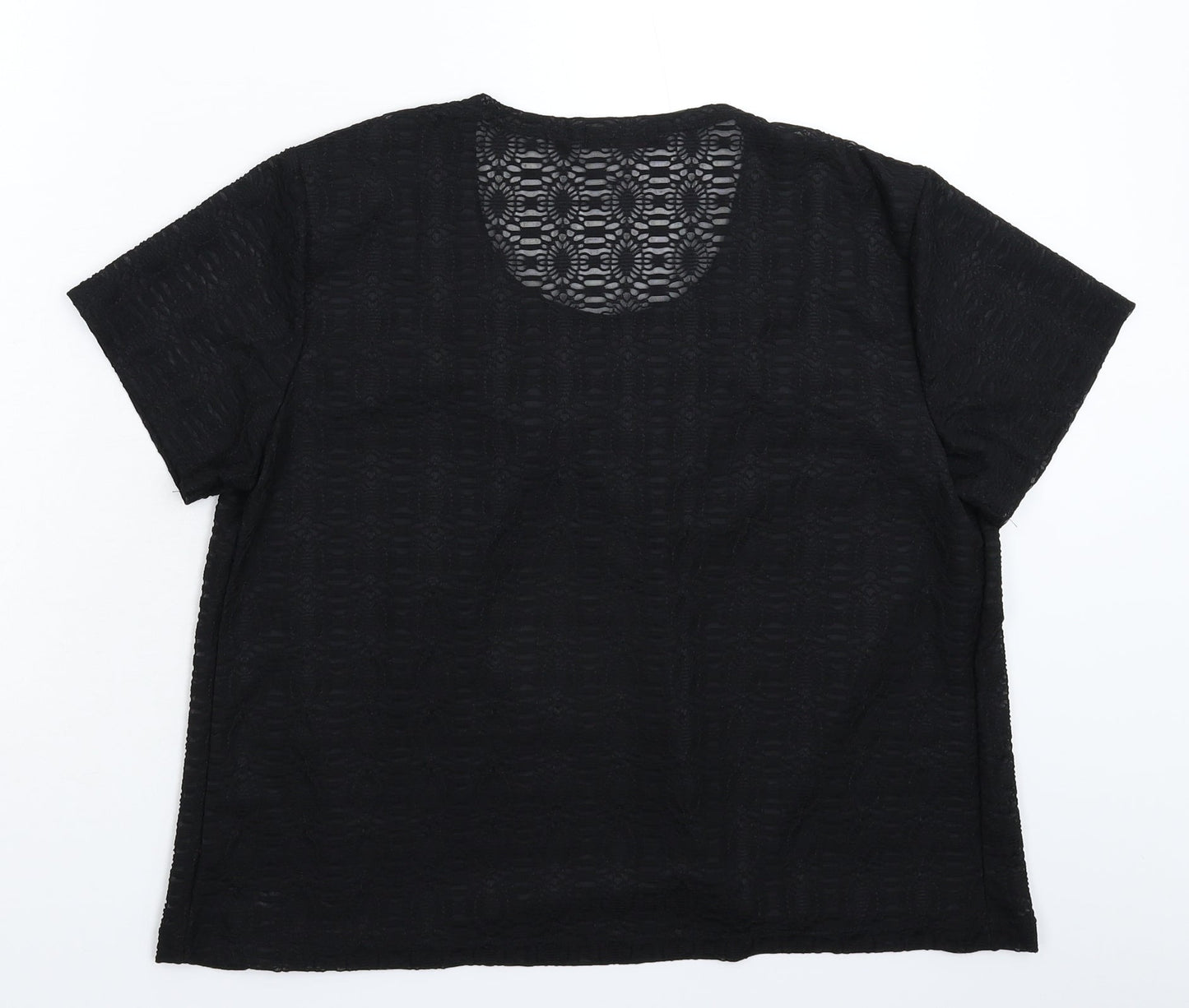 Womens UK Size XL Xin Da Black Basic T-Shirt