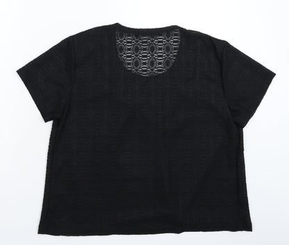 Womens UK Size XL Xin Da Black Basic T-Shirt